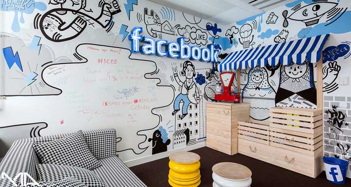 超萌卡通图形创意 Facebook波兰办公室：你就是主角
